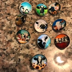 Set of 10 Cow 🐄 20mm Snap Noosa Charms